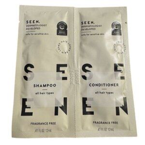Seen Shampoo and Conditioner All Hair Types Fragrance Free 0.41oz/12mL Each